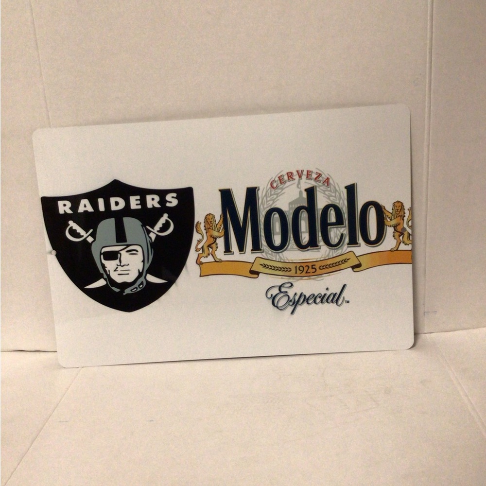 Raiders NFL Modelo especial beer metal tin sign display sign